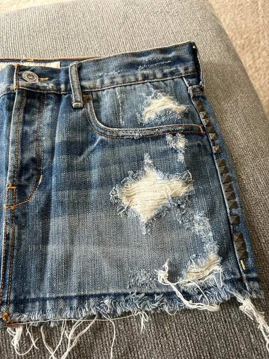 Y2K Hollister mini denim jean skirt sz 27 - Picture 7 of 7